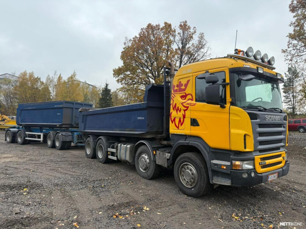 Scania R500 8x4 + 4 aks kasetti juuri katsastettu